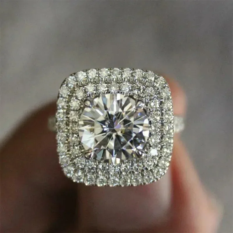 Luxury Inlaid AAA Zircon Ring Wedding Accessories Women's Jewelry