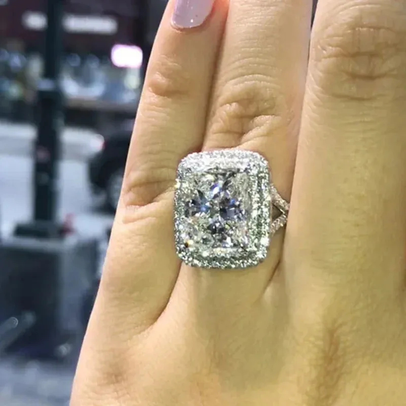 Luxury Inlaid AAA Zircon Ring Wedding Accessories Women's Jewelry