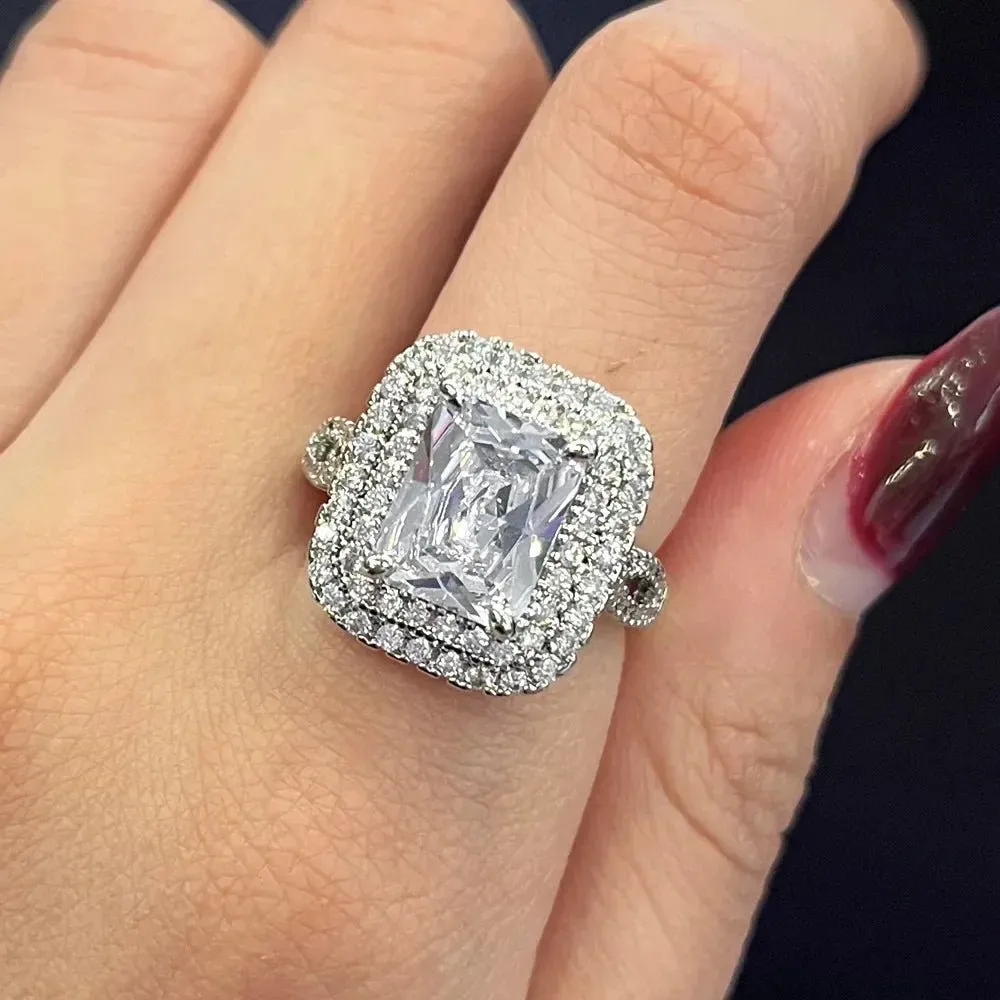 Luxury Inlaid AAA Zircon Ring Wedding Accessories Women's Jewelry