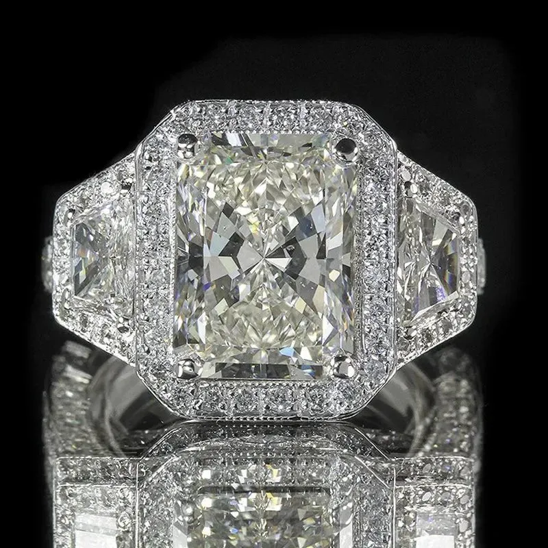 Luxury Inlaid AAA Zircon Ring Wedding Accessories Women's Jewelry
