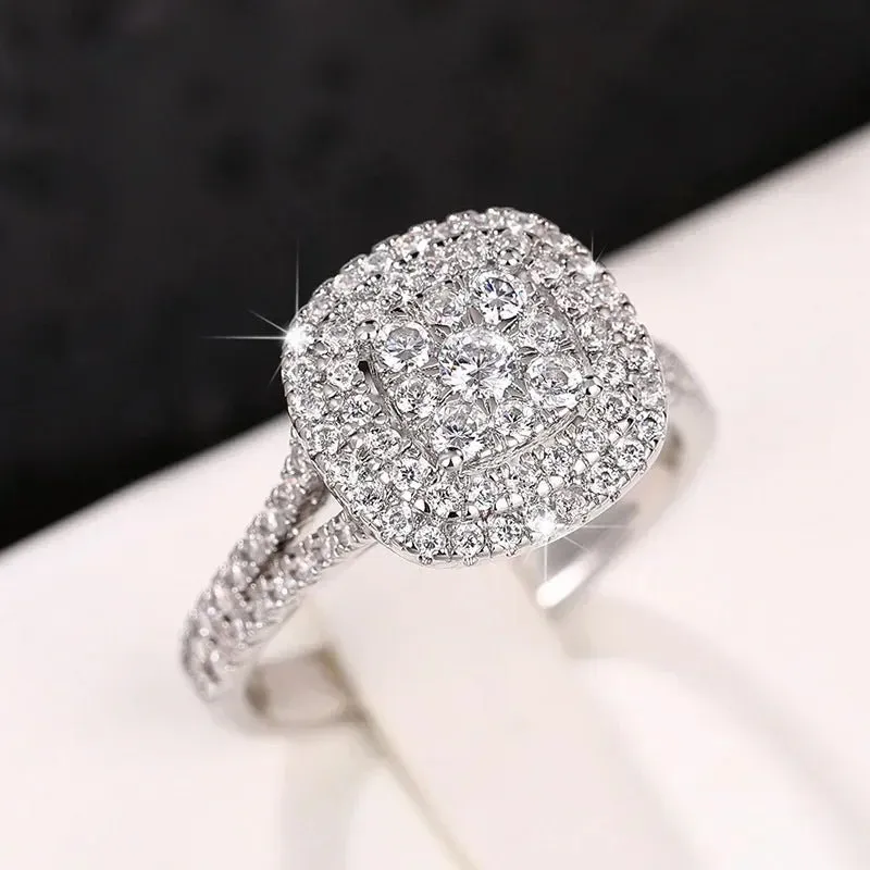 Luxury Inlaid AAA Zircon Ring Wedding Accessories Women's Jewelry