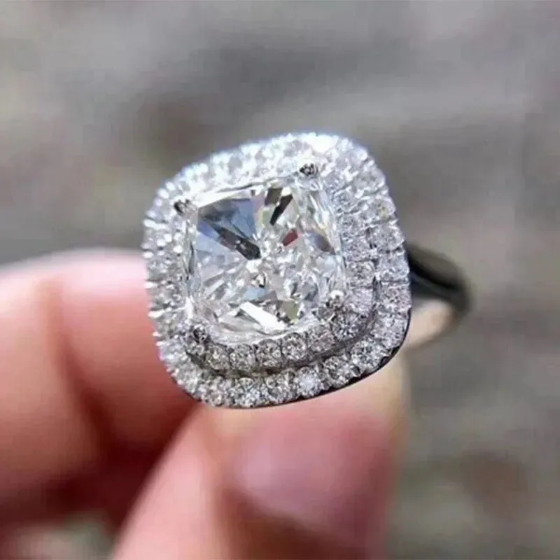 Luxury Inlaid AAA Zircon Ring Wedding Accessories Women's Jewelry