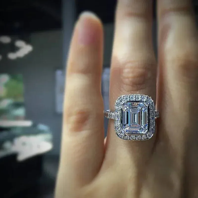 Luxury Inlaid AAA Zircon Ring Wedding Accessories Women's Jewelry