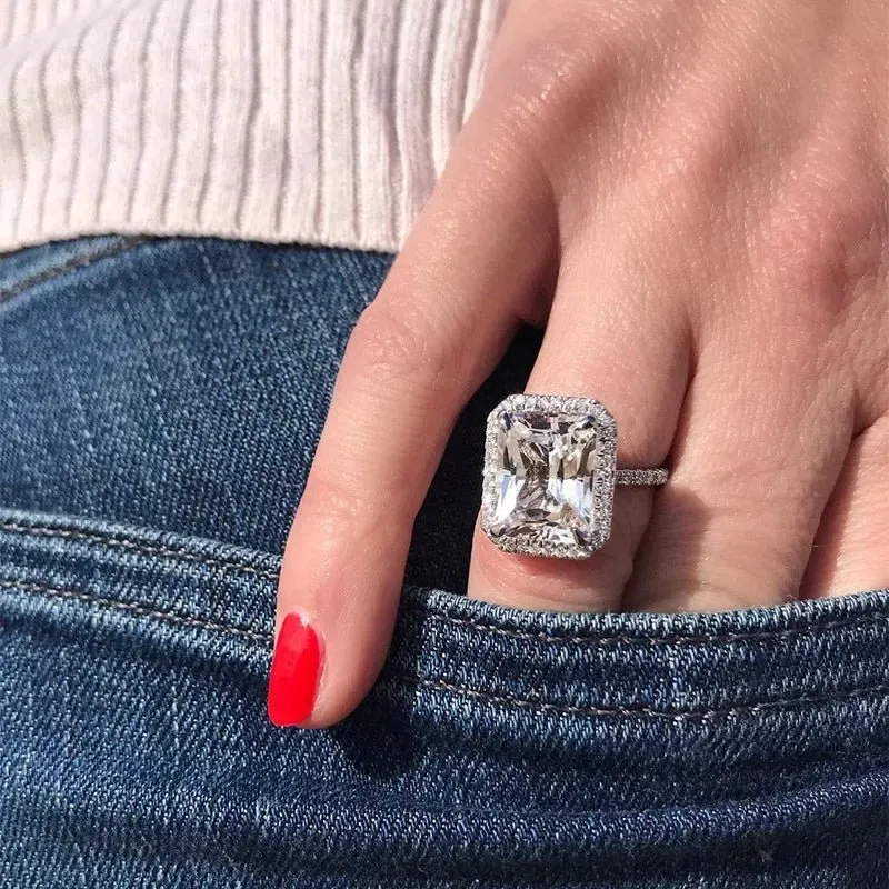 Luxury Inlaid AAA Zircon Ring Wedding Accessories Women's Jewelry