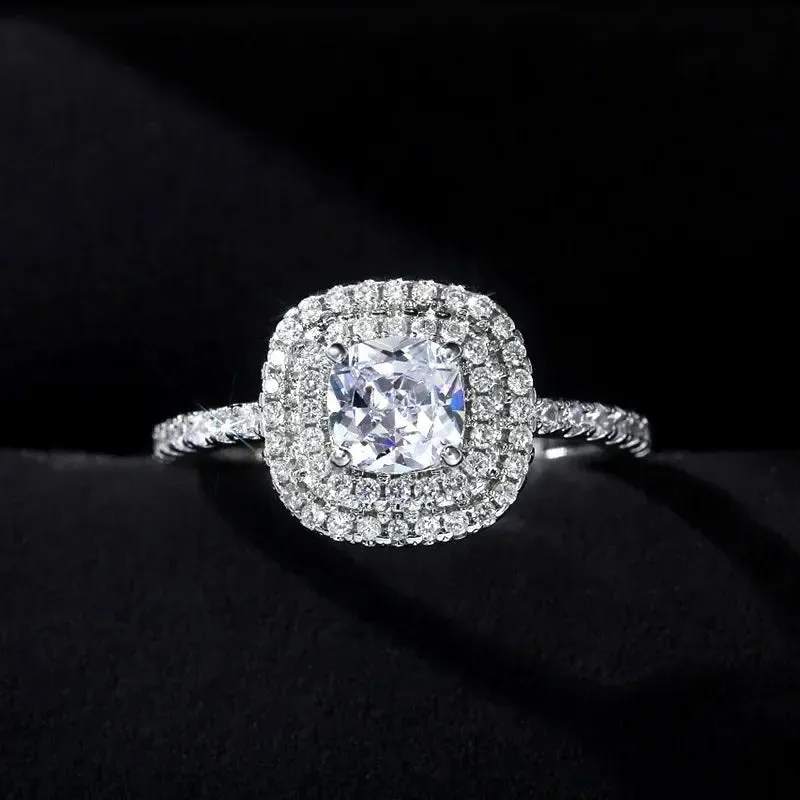 Luxury Inlaid AAA Zircon Ring Wedding Accessories Women's Jewelry
