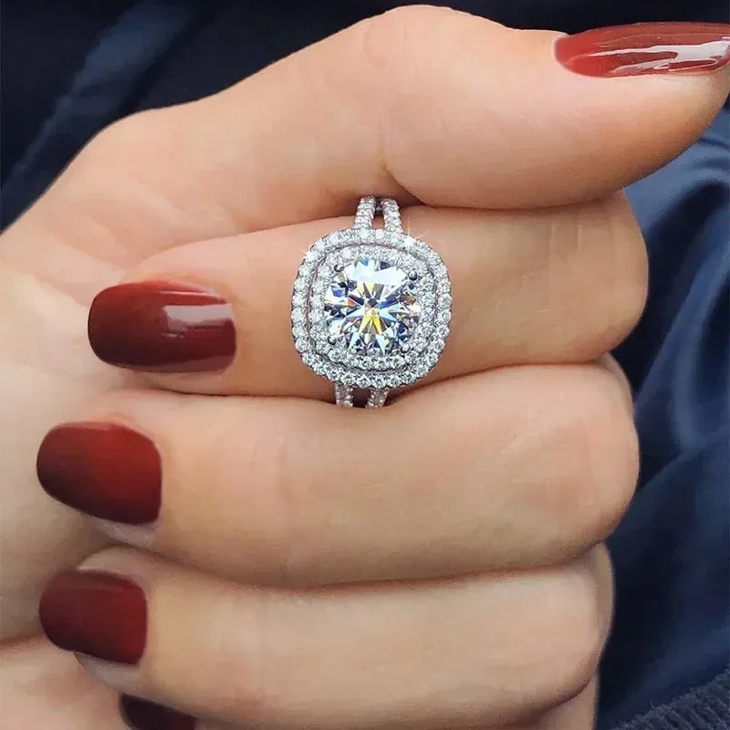 Luxury Inlaid AAA Zircon Ring Wedding Accessories Women's Jewelry