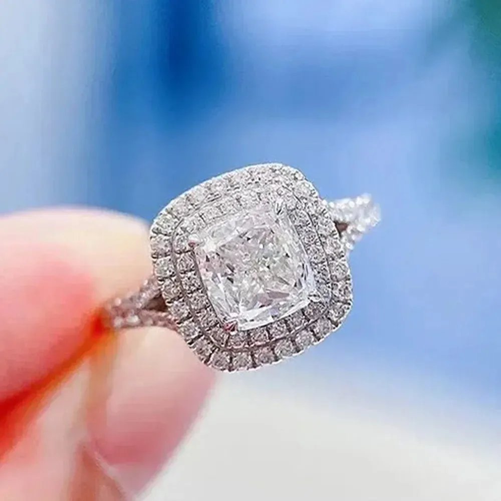 Luxury Inlaid AAA Zircon Ring Wedding Accessories Women's Jewelry