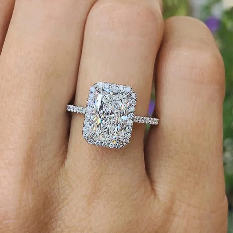 Luxury Inlaid AAA Zircon Ring Wedding Accessories Women's Jewelry