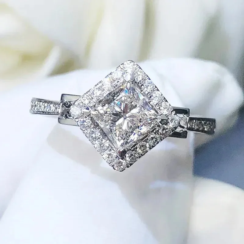 Luxury Inlaid AAA Zircon Ring Wedding Accessories Women's Jewelry