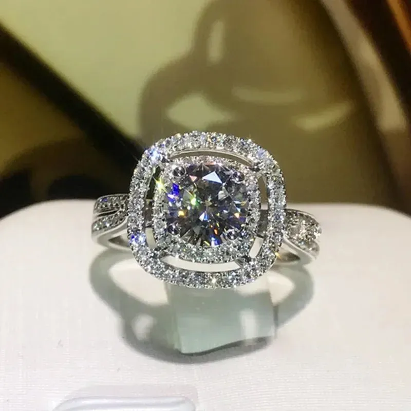 Luxury Inlaid AAA Zircon Ring Wedding Accessories Women's Jewelry
