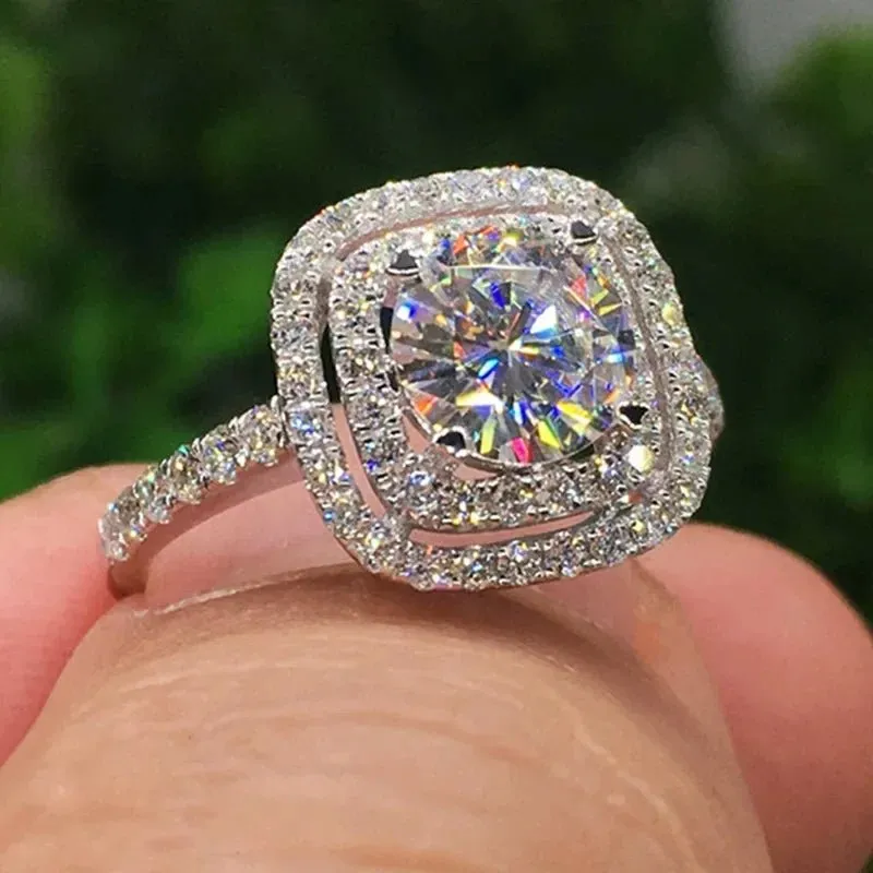 Luxury Inlaid AAA Zircon Ring Wedding Accessories Women's Jewelry