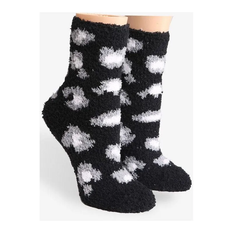 Luxury Soft Leopard Pattern Mini Crew Winter Socks