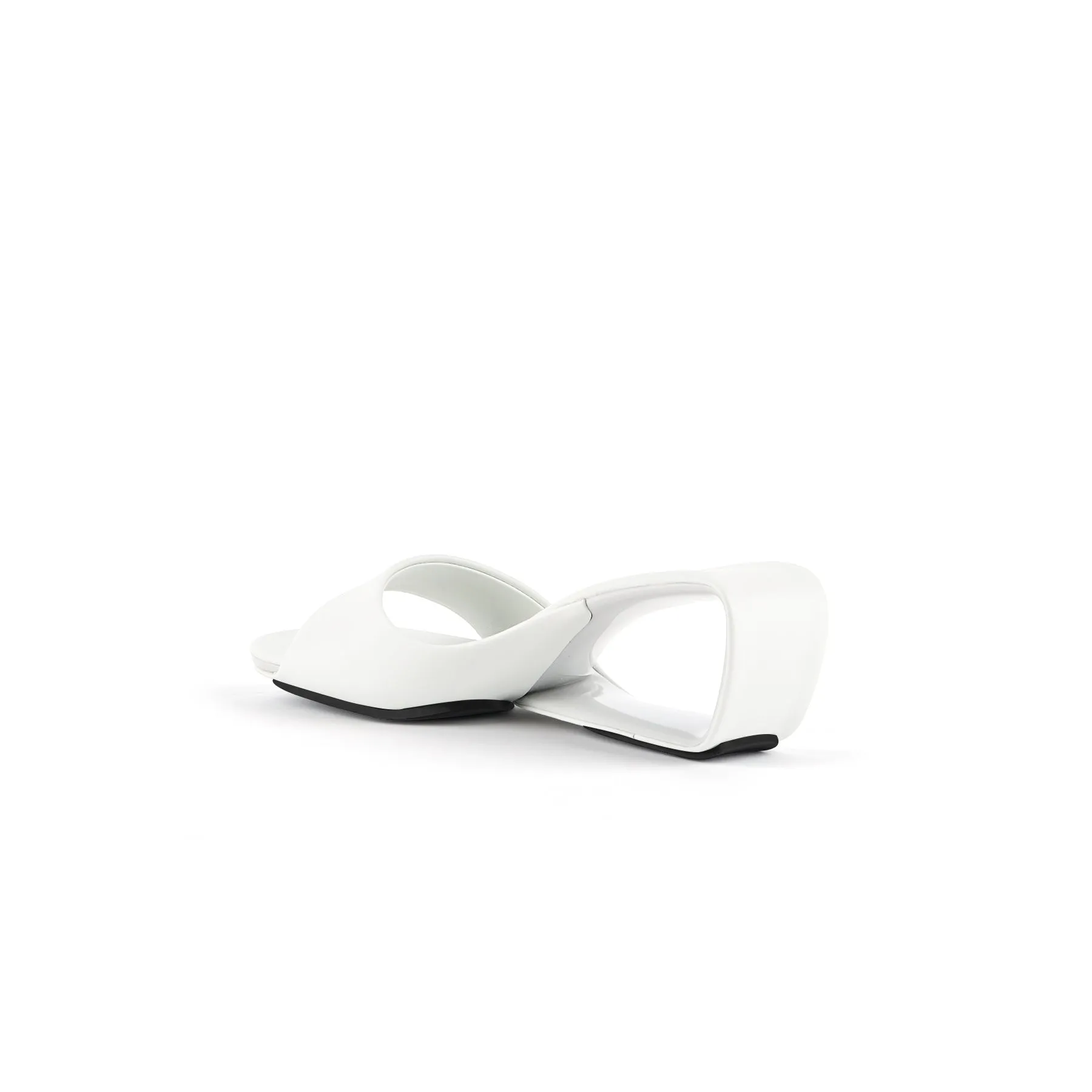 Mademoiselle Belle Leather Wedge Slide - White