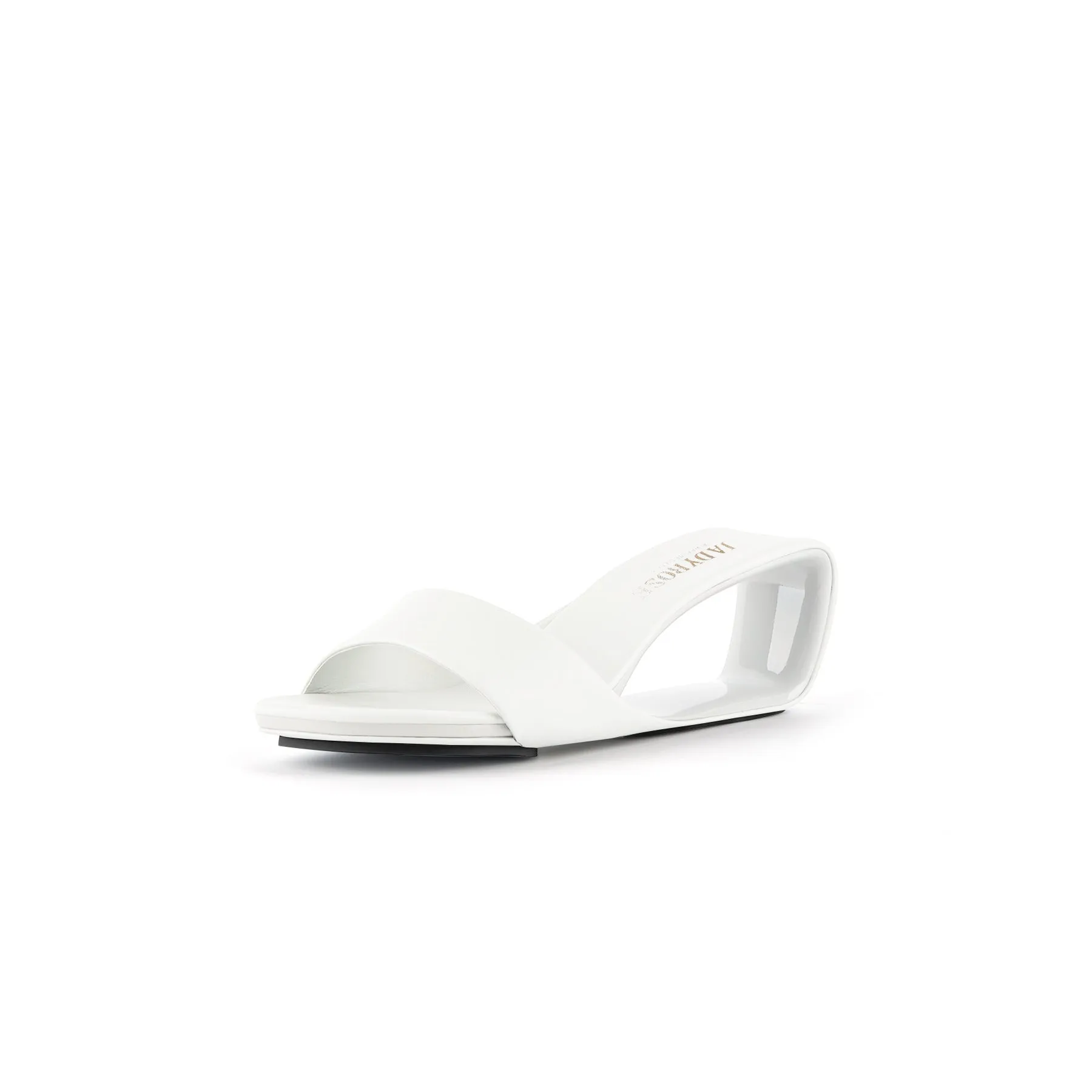 Mademoiselle Belle Leather Wedge Slide - White