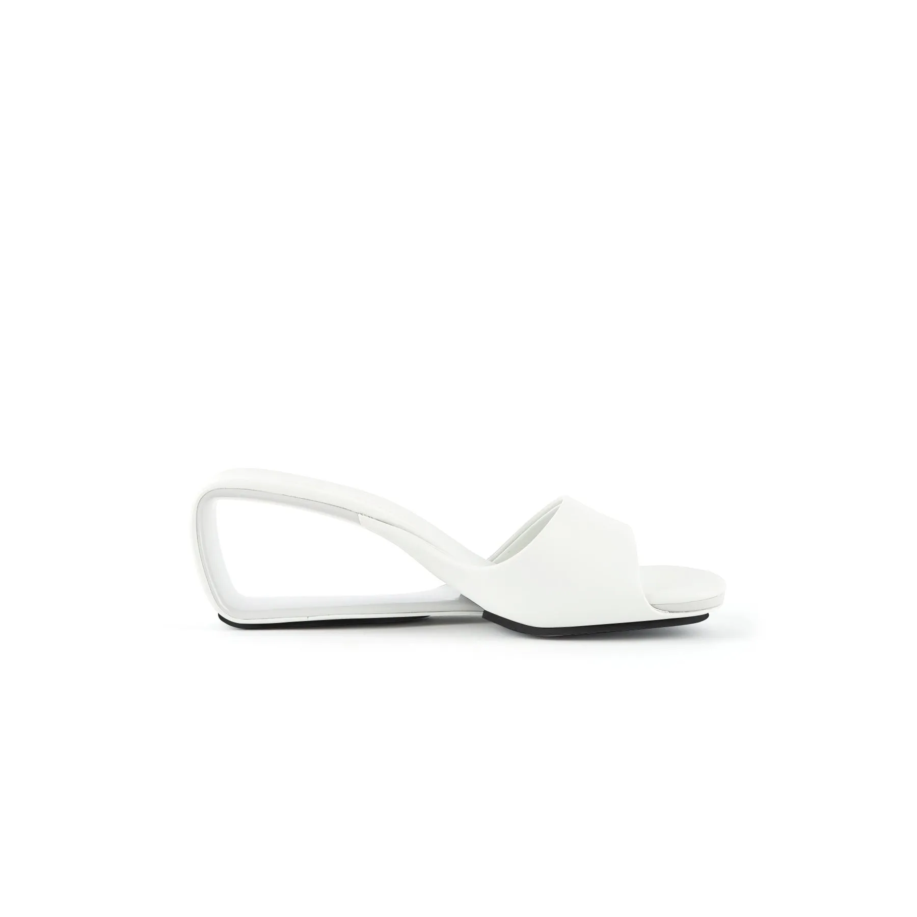 Mademoiselle Belle Leather Wedge Slide - White
