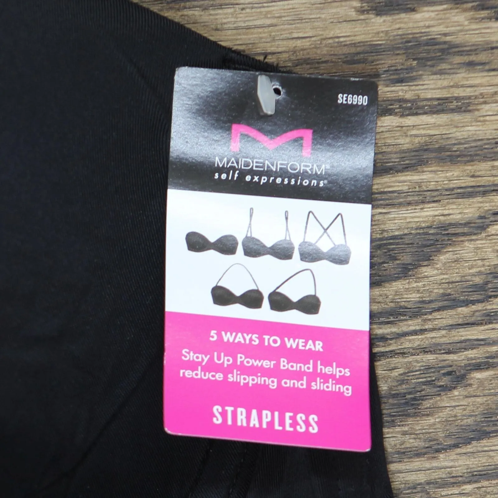 Maidenform Self Expressions Women's Stay Put Strapless Bra SE6990 Black 40C