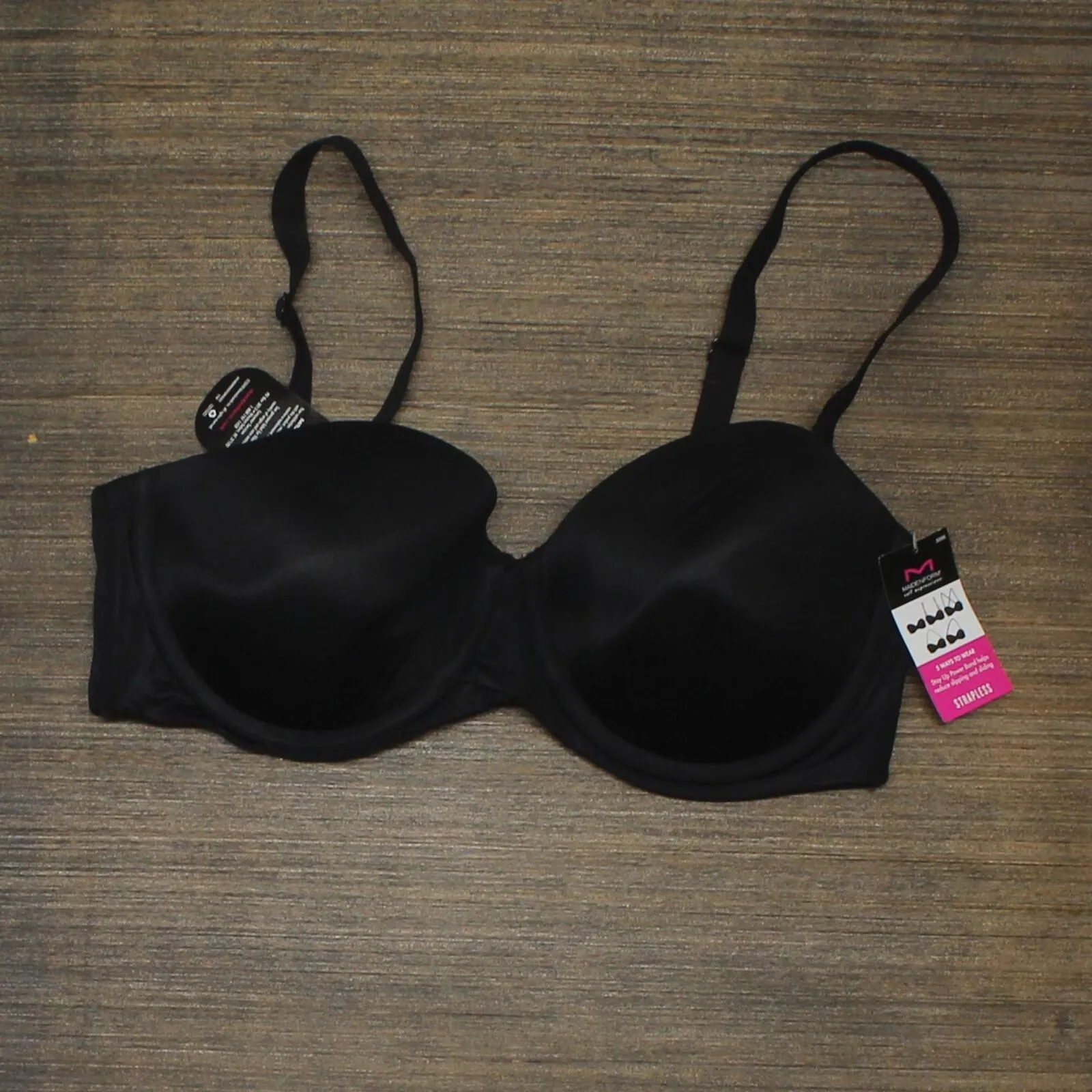 Maidenform Self Expressions Women's Stay Put Strapless Bra SE6990 Black 40C