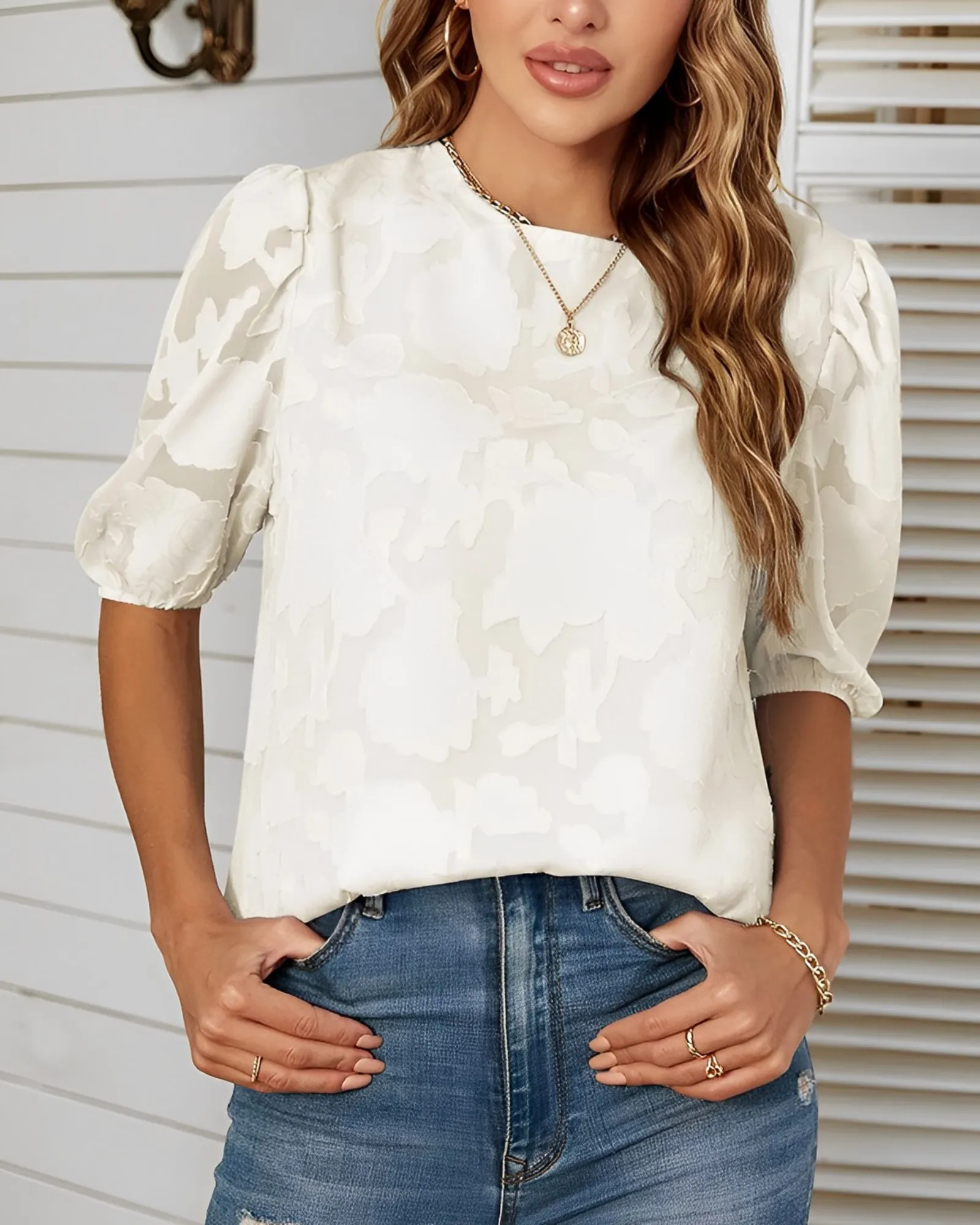 Marina® | Puff Sleeve Blouse