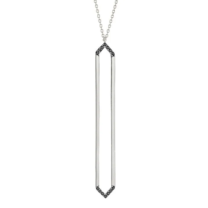 Marquis Lariat | White Gold with Black Diamonds on Points