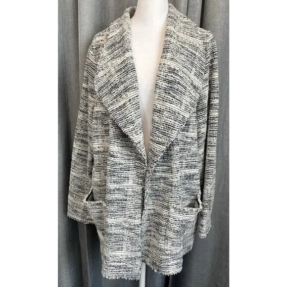 Max Studio Women's Soft Tweed Long Sleeve Open Front Size 2X Jacket
