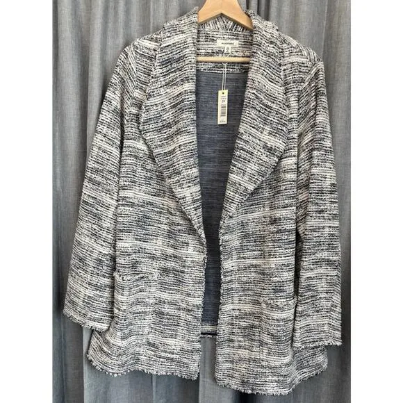 Max Studio Women's Soft Tweed Long Sleeve Open Front Size 2X Jacket