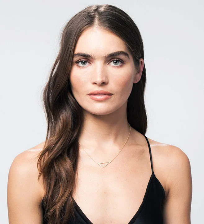 Medium Diamond Triangle Necklace | Rose Gold