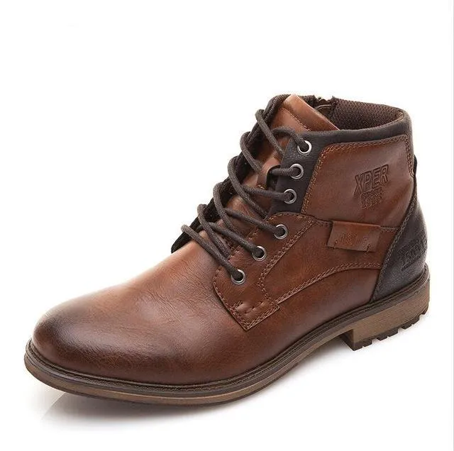 Men's Vintage Style Fashion High-Cut Lace-up Warm Autumn/Winter Boots