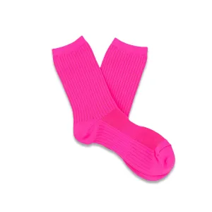Mesh Neon Crew Socks - Pink (Women's)