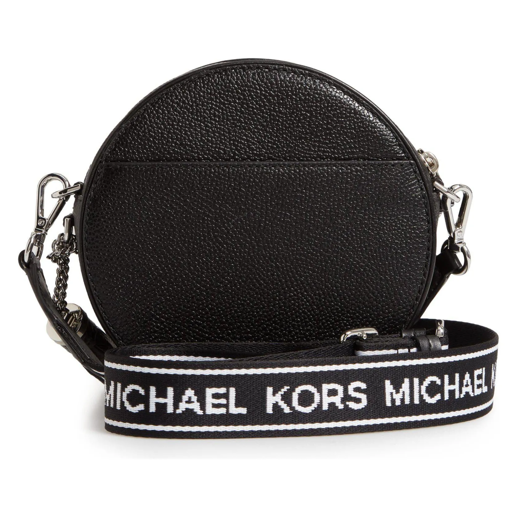 Michael Kors Leather Canteen White Black Crossbody Bag