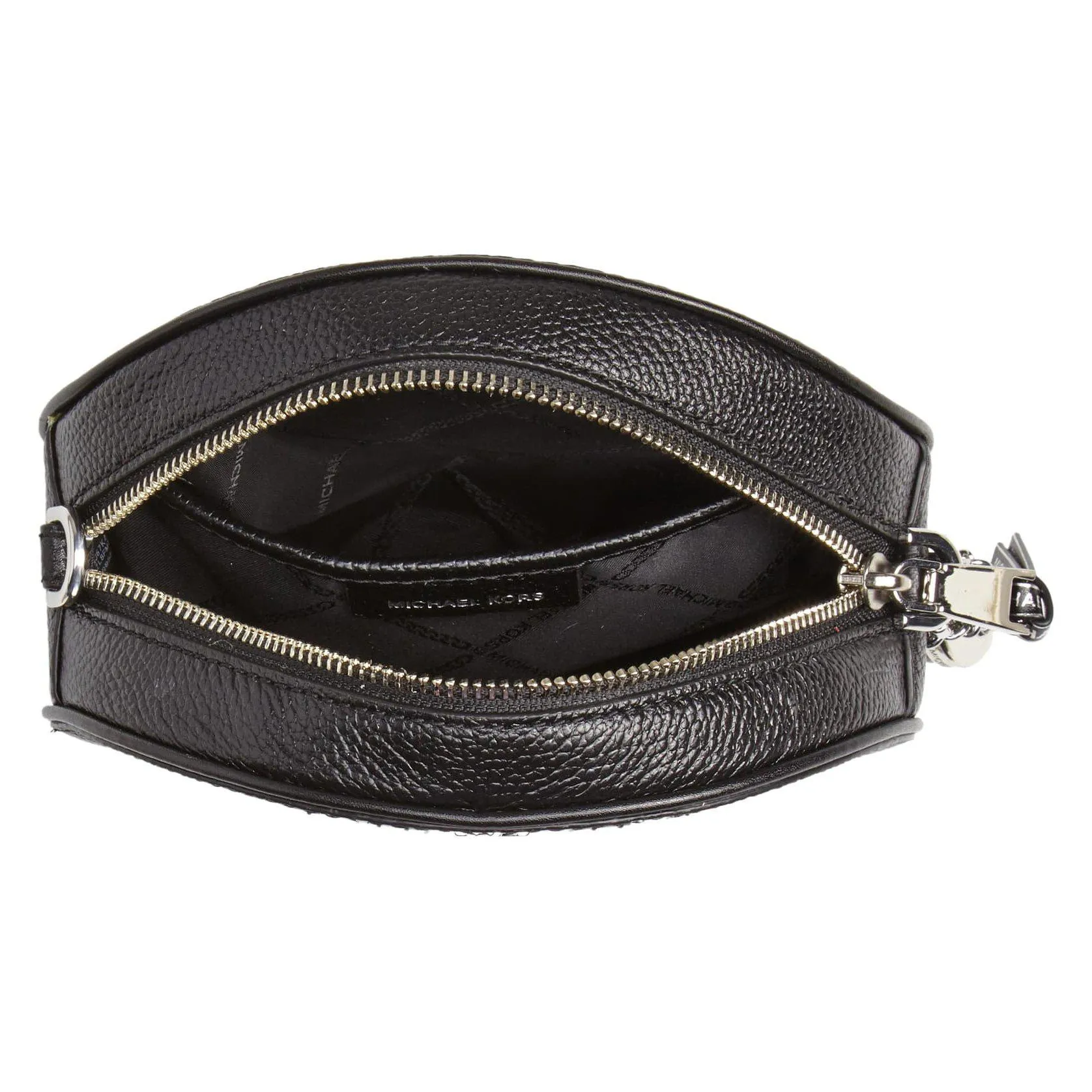 Michael Kors Leather Canteen White Black Crossbody Bag