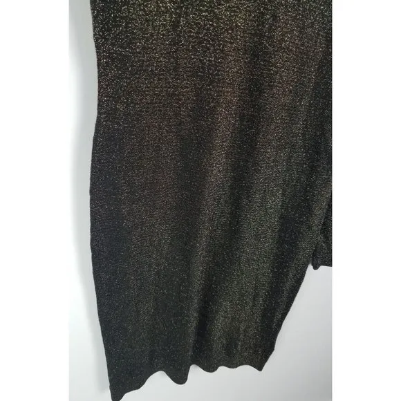 Michael Michael Kors Women's Sz. L Metallic Stretch Long Sleeve Cut Out Dress