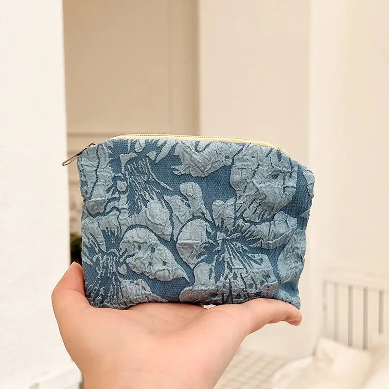 Mini Zipper Coin Purse for Women Cute Floral Clutch Purse Lipstick Bag Key Wallet Travel Makeup Cotton Storage Bag Pouch