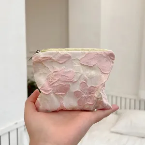 Mini Zipper Coin Purse for Women Cute Floral Clutch Purse Lipstick Bag Key Wallet Travel Makeup Cotton Storage Bag Pouch