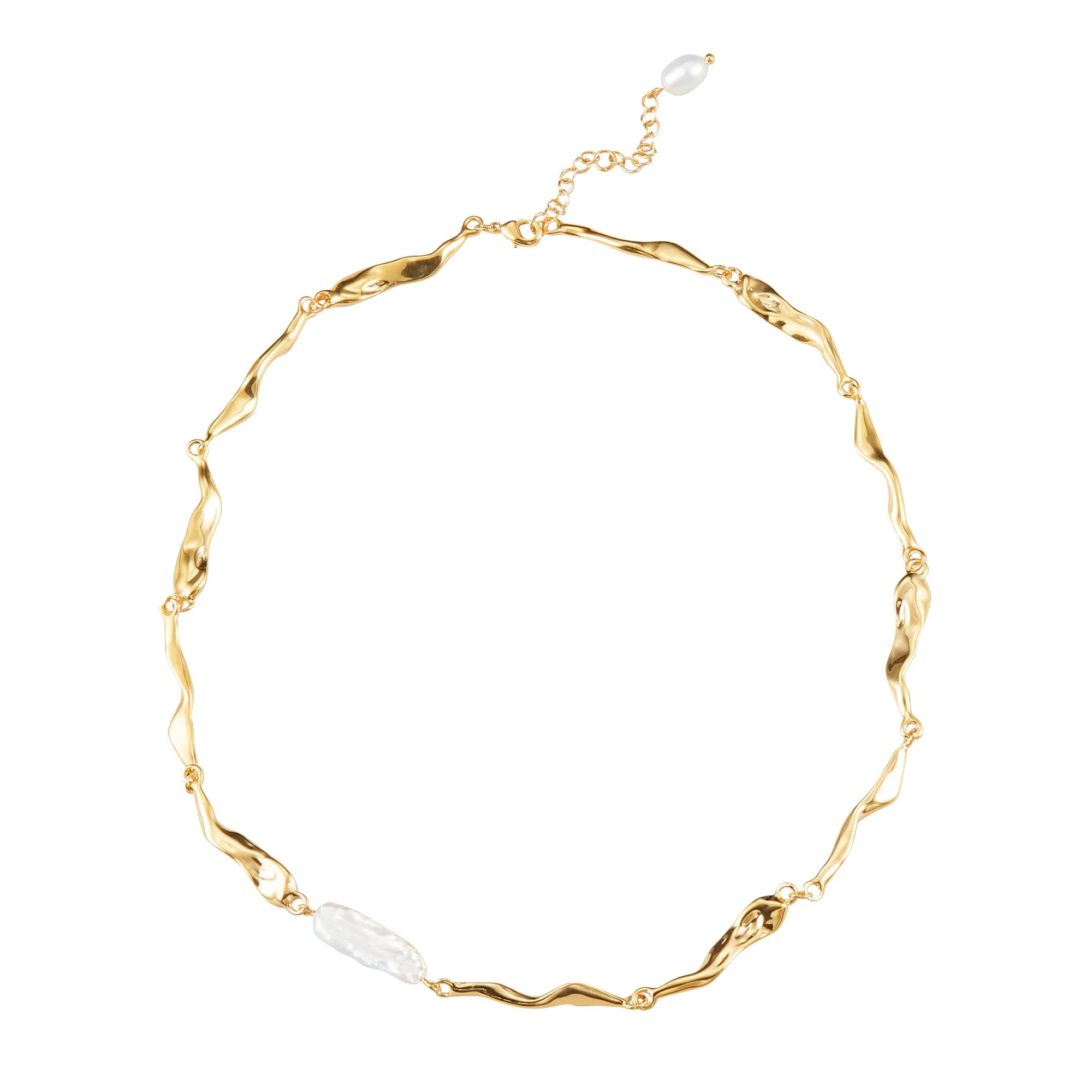 Molten Baroque Pearl Necklace