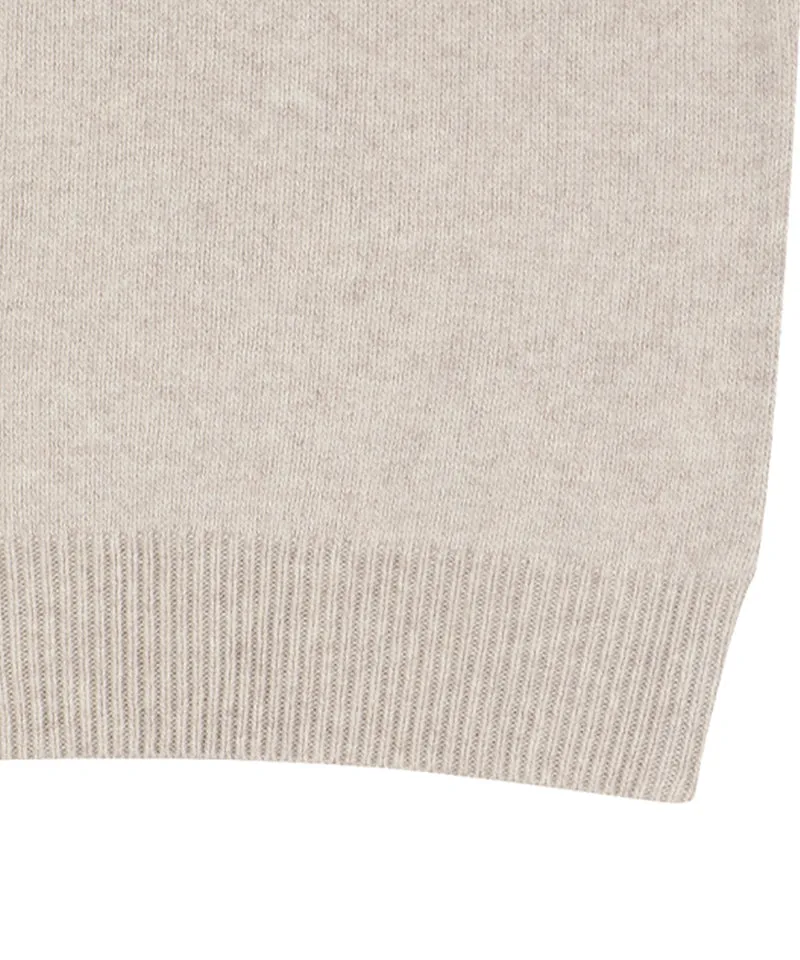 Monday Flow Logo Warm Knit Vest - Beige