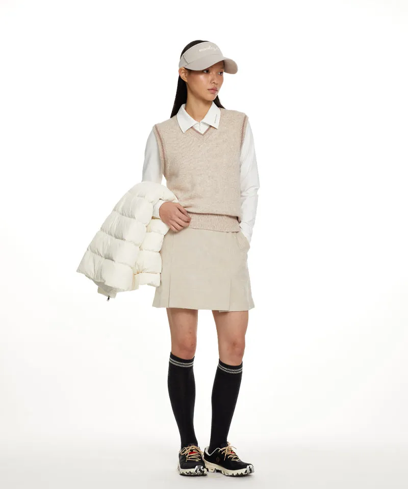 Monday Flow Logo Warm Knit Vest - Beige