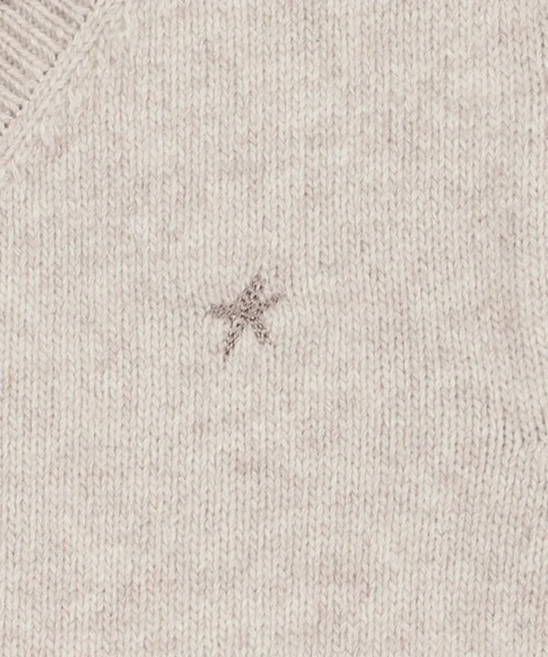 Monday Flow Logo Warm Knit Vest - Beige