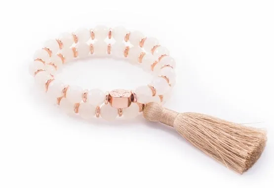 Moonstone Feminine Balance Wrist Mala Tassel Bracelet