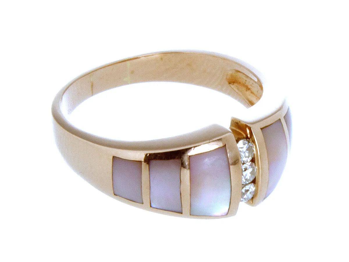 Mother of Pearl & Diamond 14K Ring