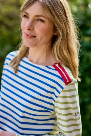 Mousqueton Marjana bicolour stripe top - Ecru