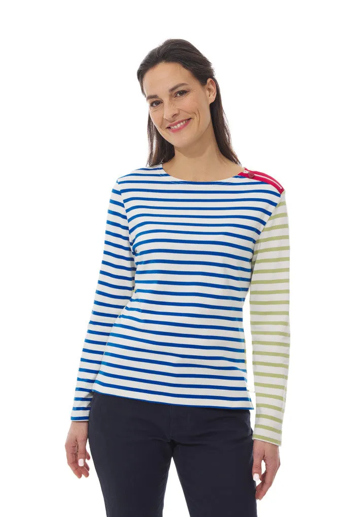 Mousqueton Marjana bicolour stripe top - Ecru
