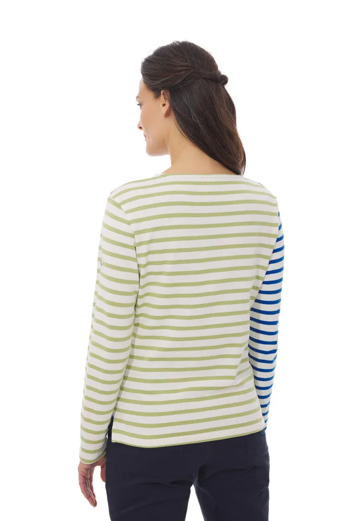 Mousqueton Marjana bicolour stripe top - Ecru