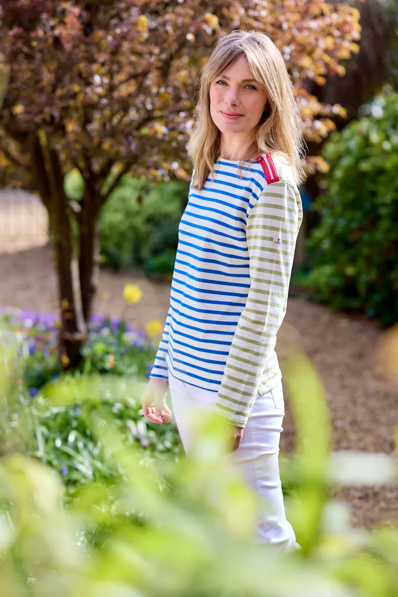 Mousqueton Marjana bicolour stripe top - Ecru