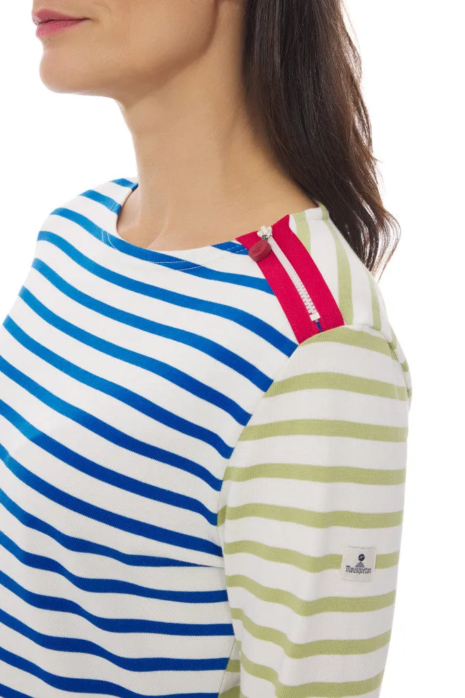Mousqueton Marjana bicolour stripe top - Ecru