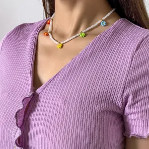 Multicolor Howlite & 18K Gold-Plated Mum Beaded Station Choker Necklace