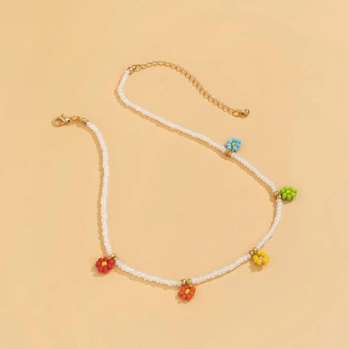 Multicolor Howlite & 18K Gold-Plated Mum Beaded Station Choker Necklace