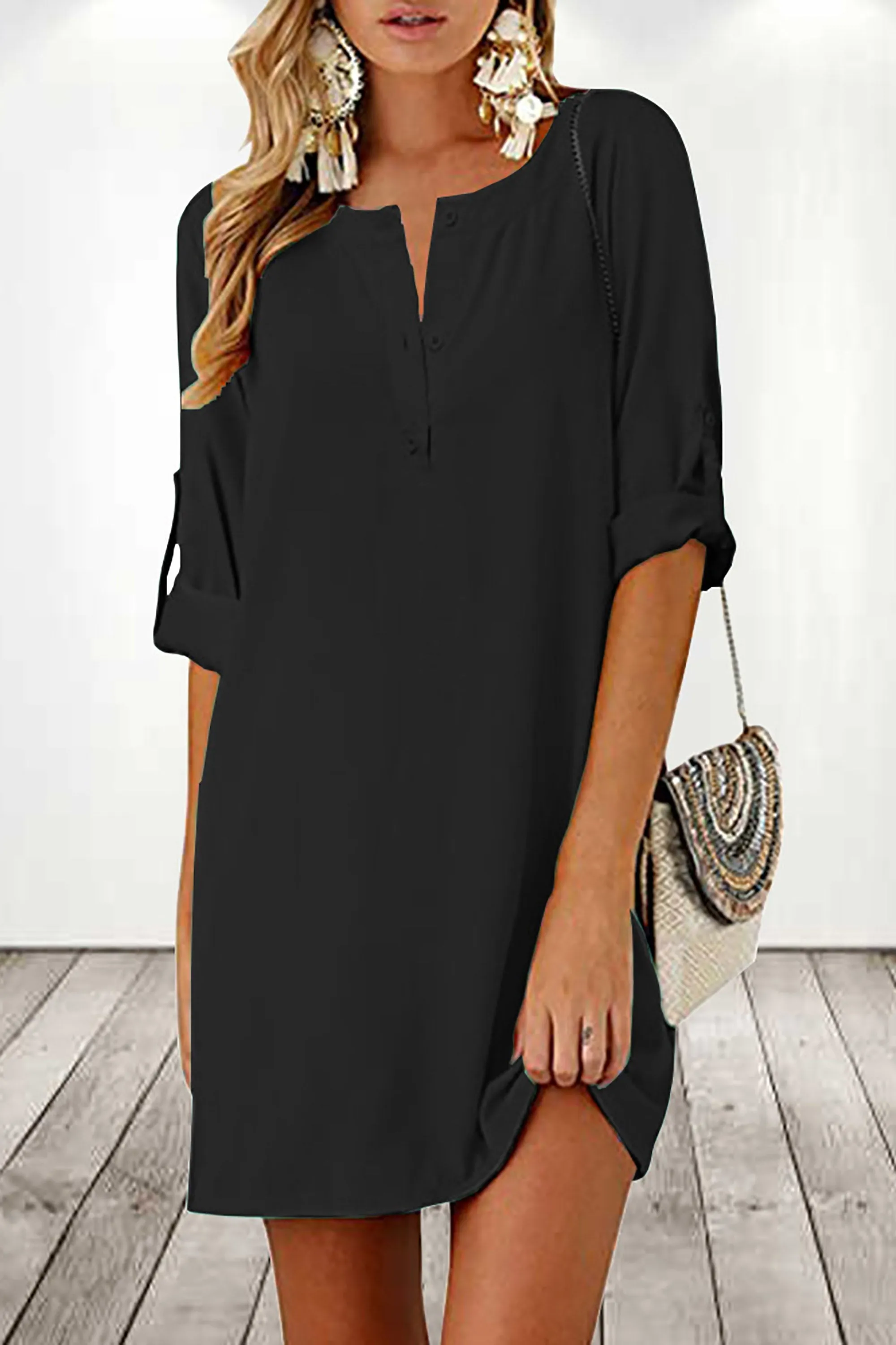 Nell® | Tunic Dress With Rolled Sleeves