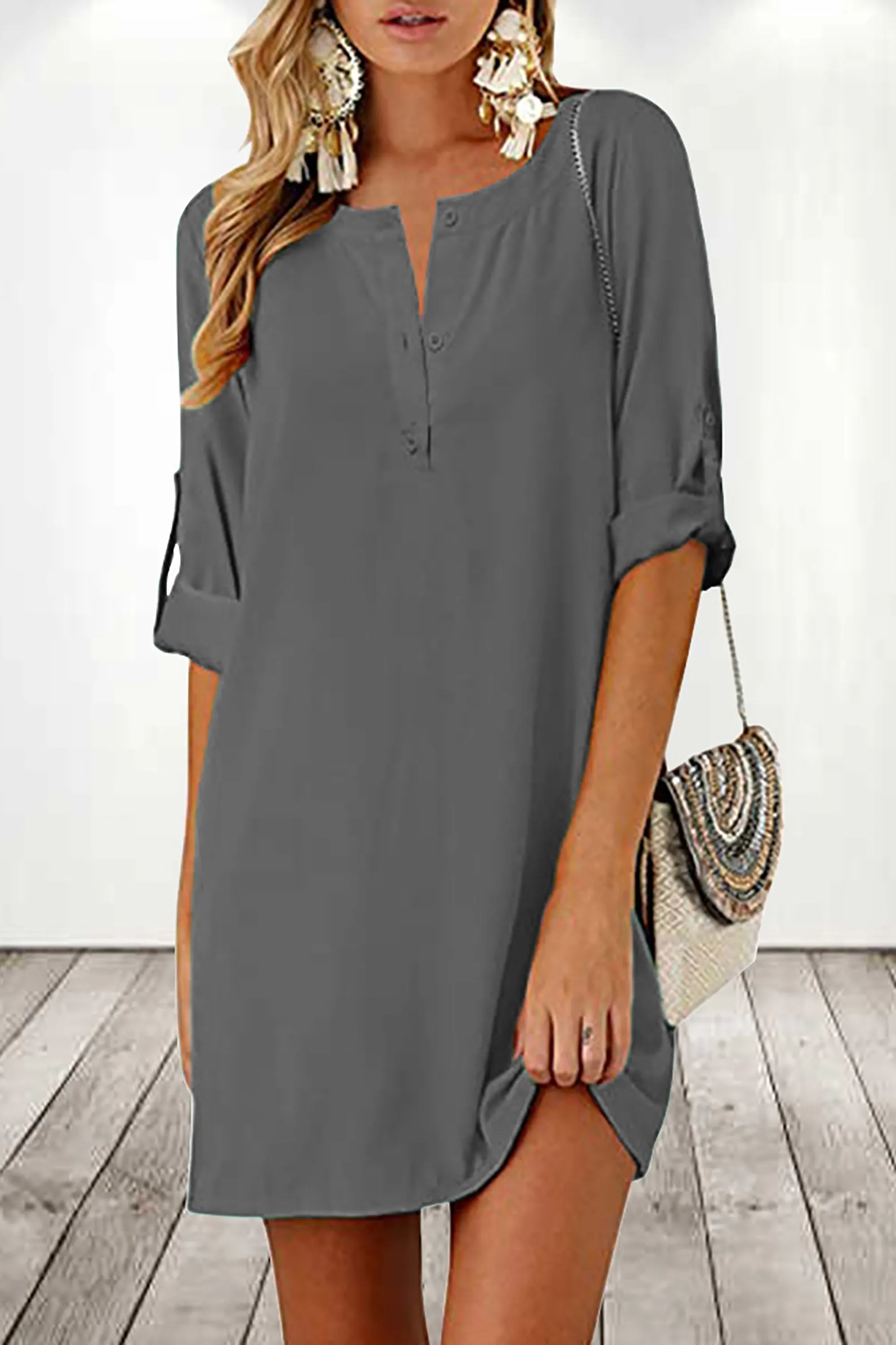 Nell® | Tunic Dress With Rolled Sleeves