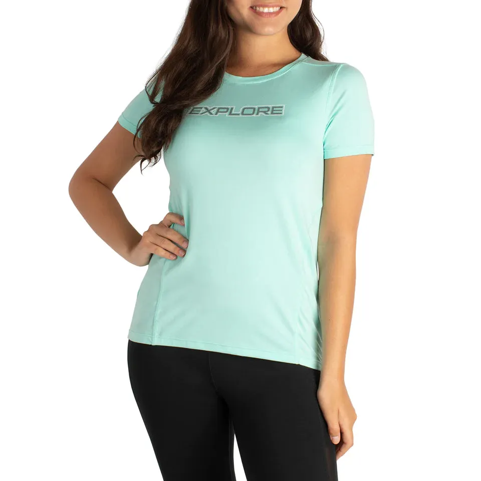 New ACX Active Women's Short Sleeve Top with Screen Print, Sz 2X!
