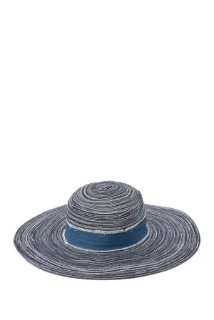 New Nordstrom Women's 14th & Union Patterned Wide Brim Panama Hat! Blue, One Size!